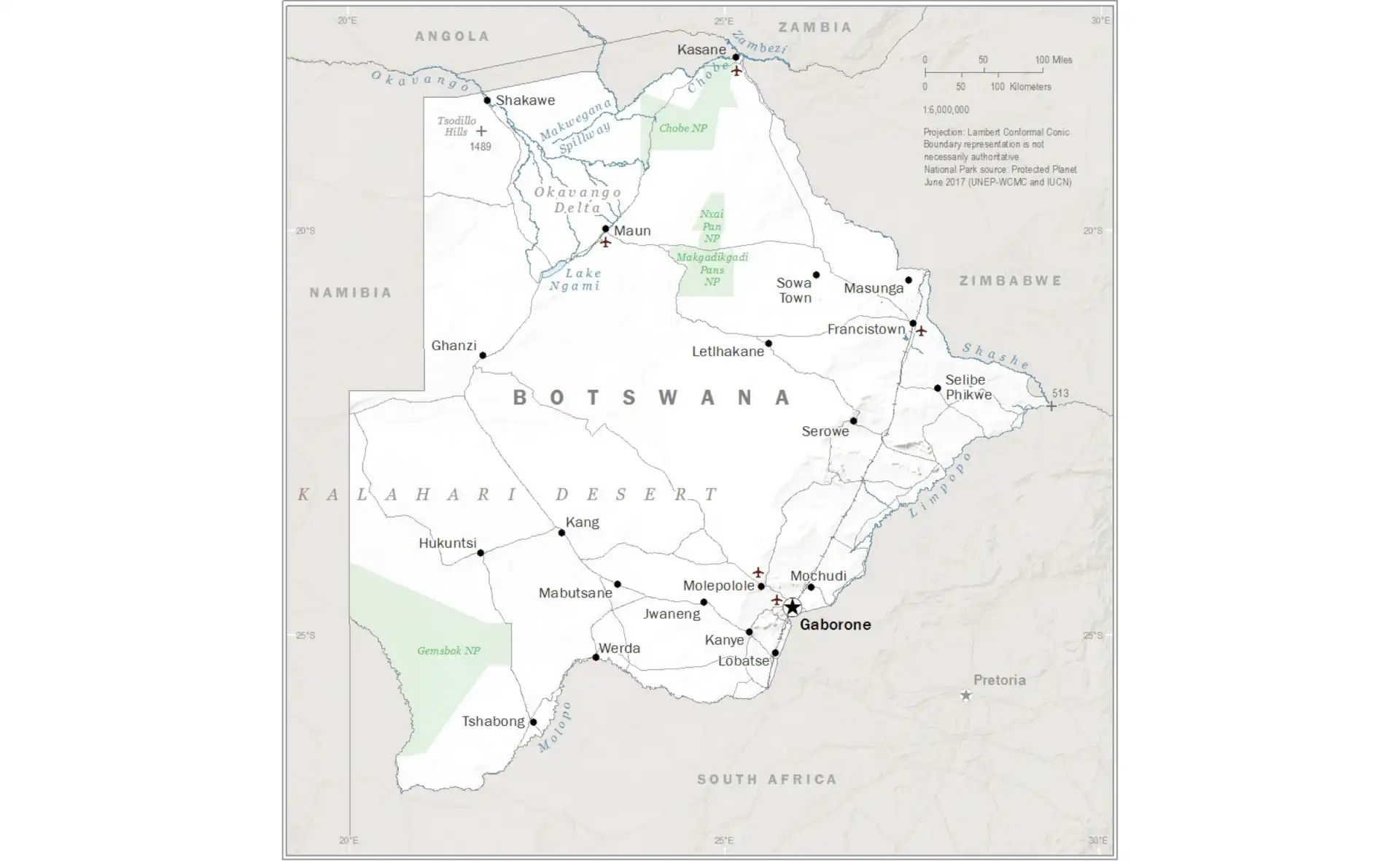 Map of Botswana