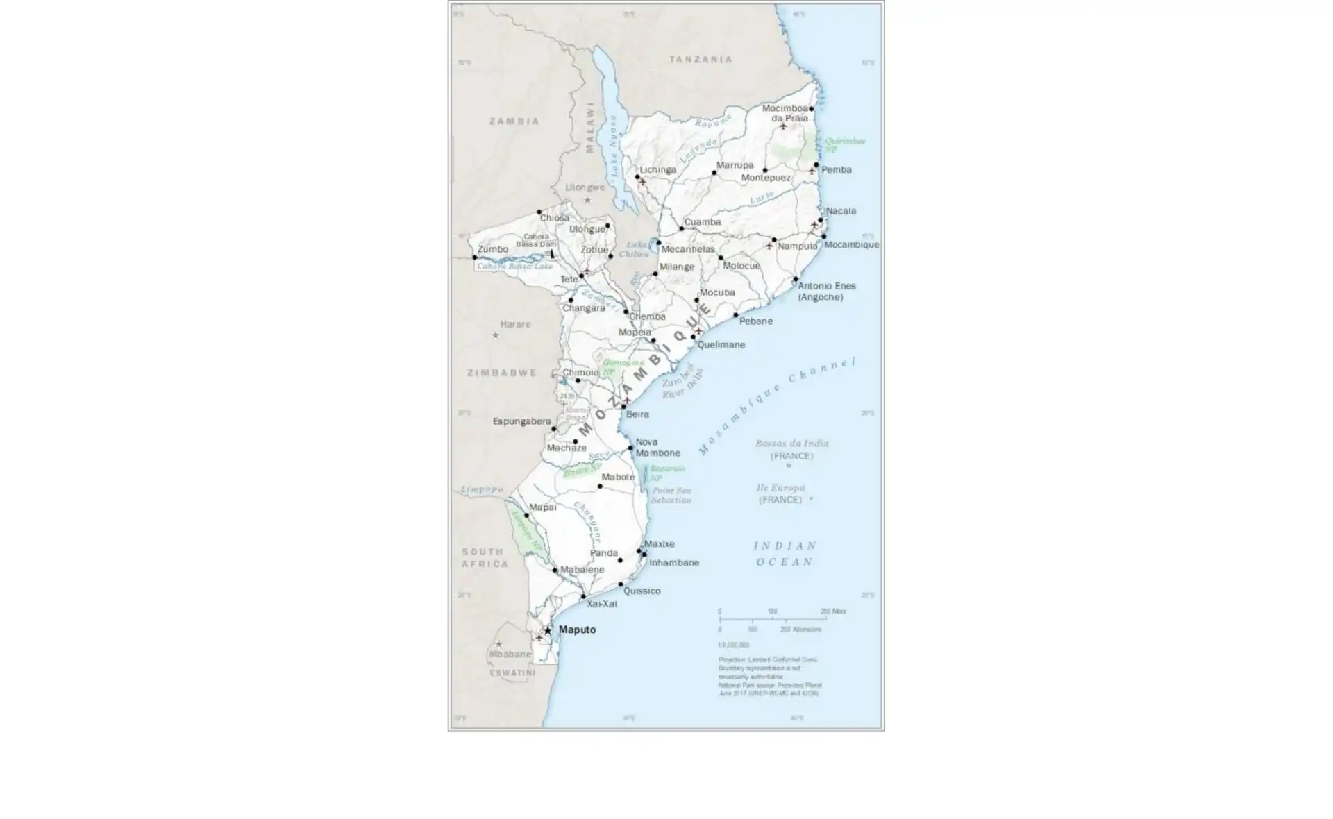 Map of Mozambique