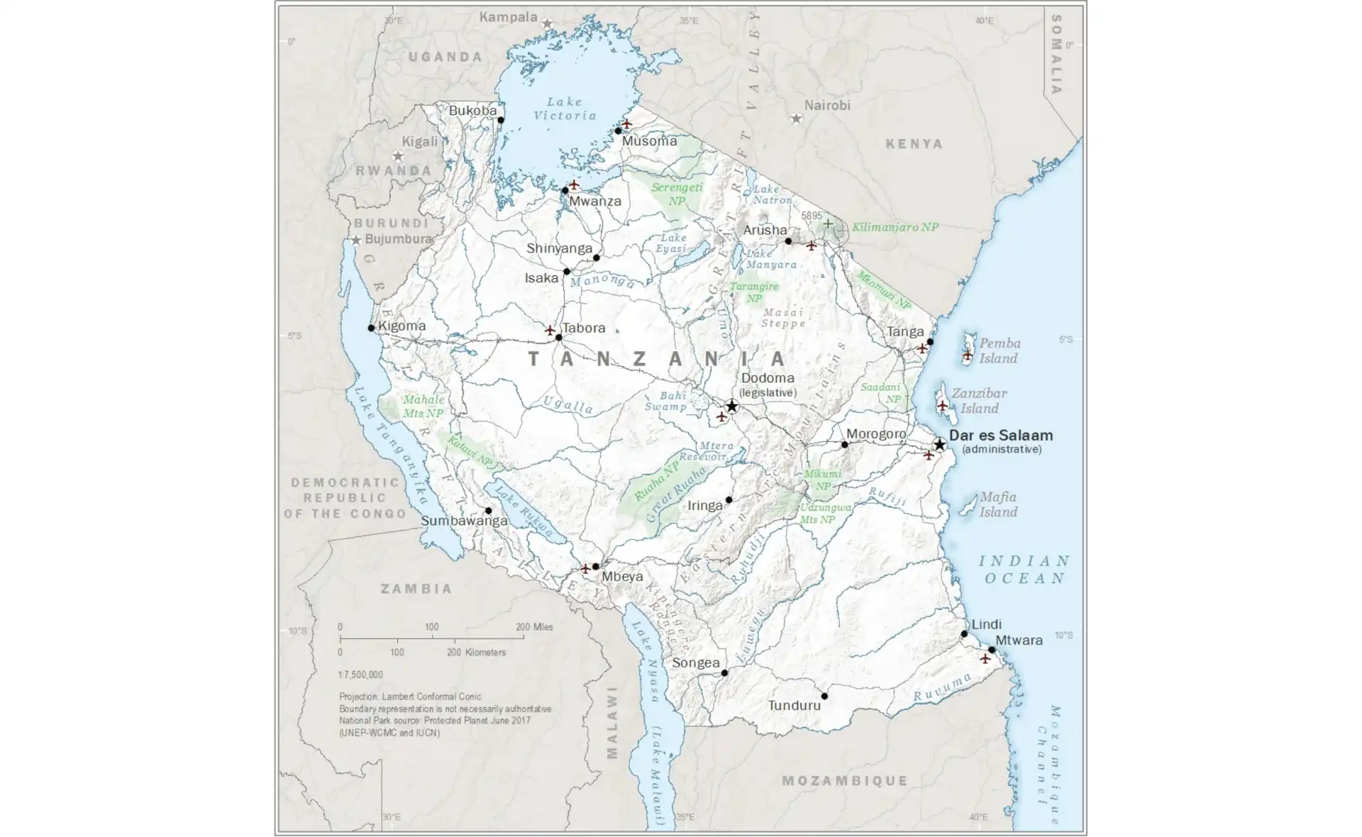 Map of Tanzania