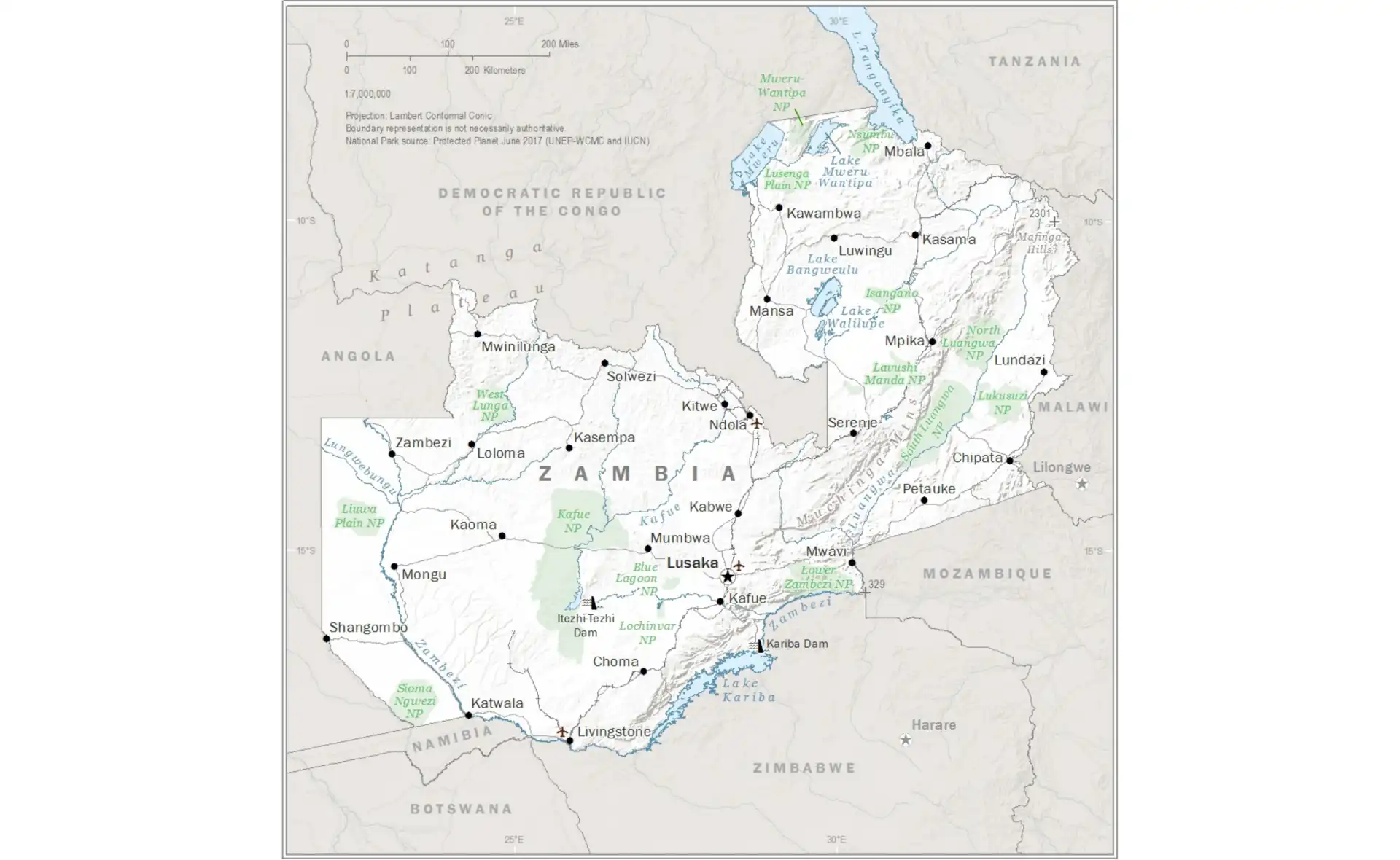 Map of Zambia